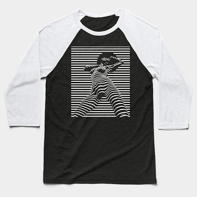 Afro Stripes Modern Art Baseball T-Shirt by Leon Loveless